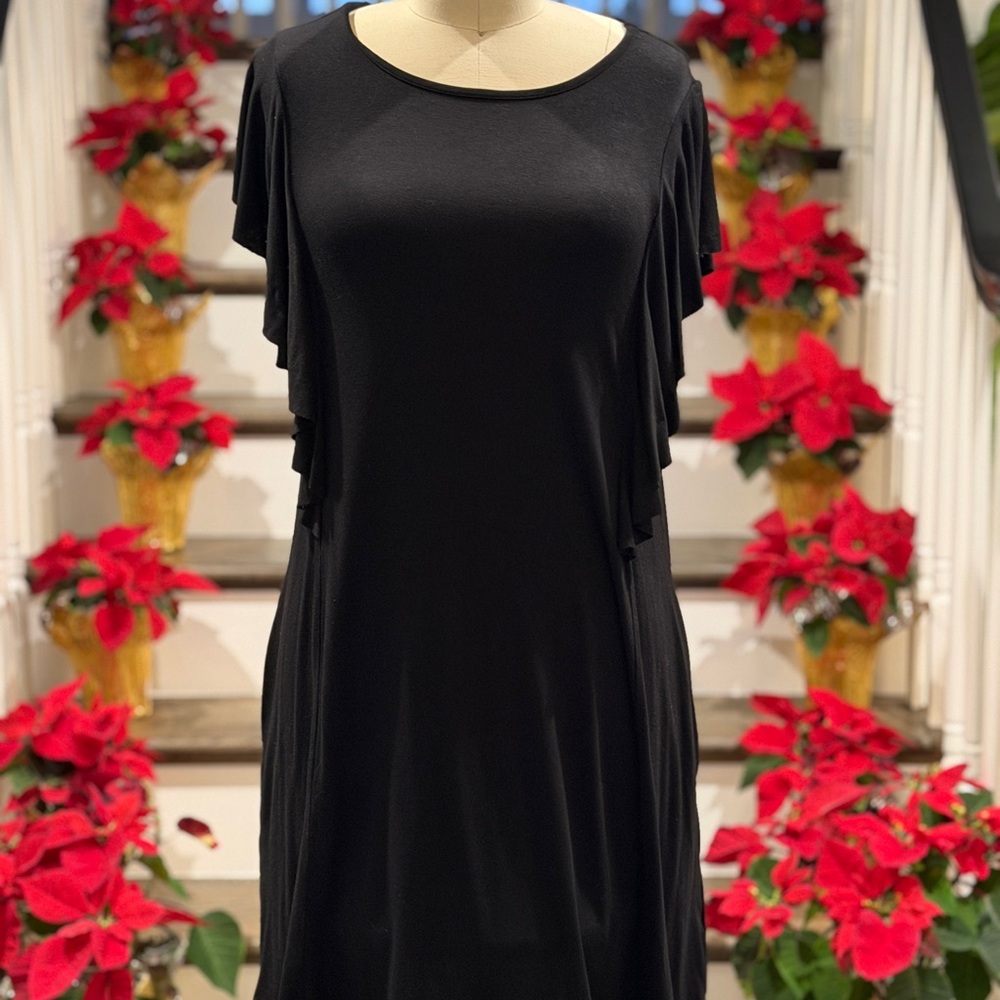 Socialite Nordstrom Black Flutter Sleeve Dress